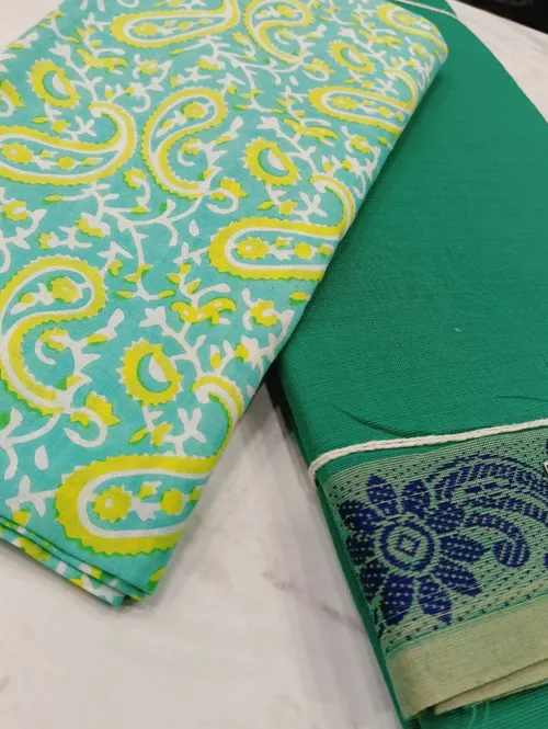 Chettinadu cotton A02109 (Peacock Green)